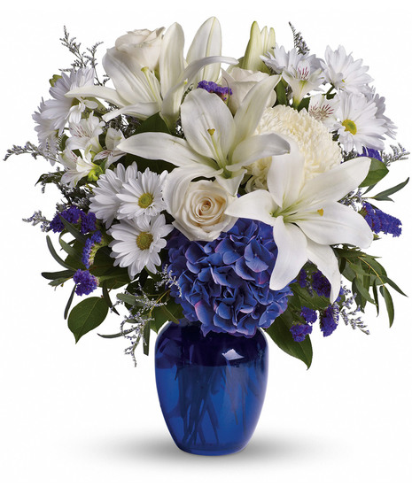 blue and white bouquet