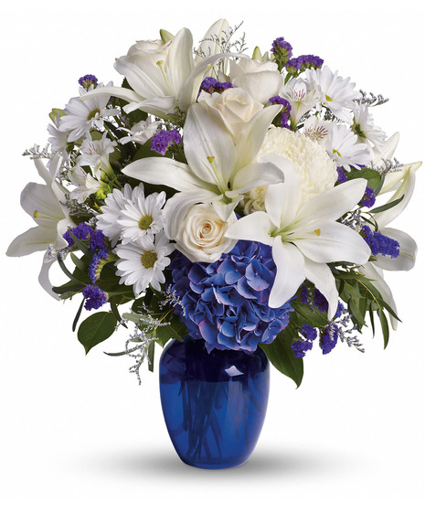 blue and white bouquet