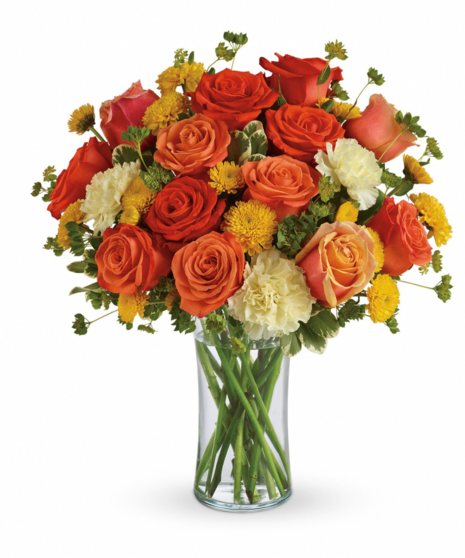 citrus toned flower arrangement
