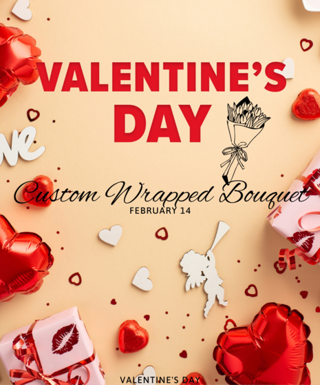 Valentine's Wrapped Bouquet - Designer's Choice