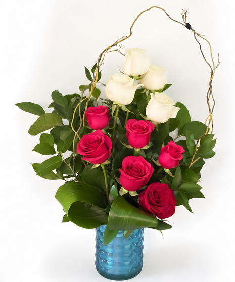 long-stemmed pink roses