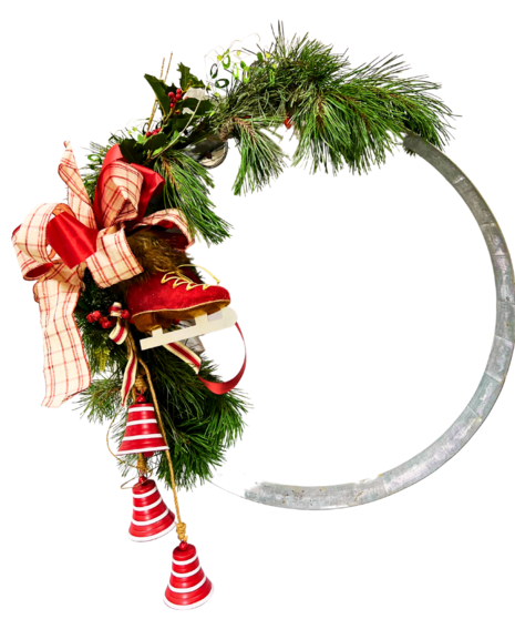 Holiday Wreath With Ice Skate