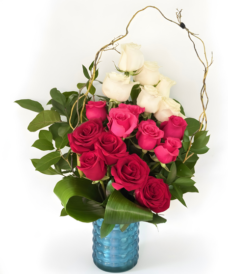 long-stemmed pink roses