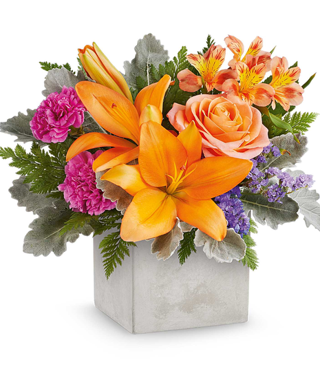 pink and orange flower arrangements